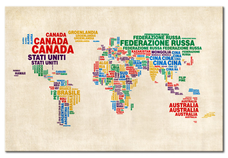 Canvas Italian names of countries in vivid colors 55384