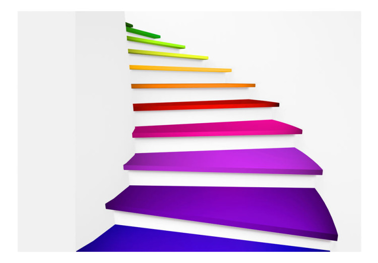 Photo Wallpaper Color Abstraction - 3D Illusion in Space with Rainbow Stairs 59784 additionalImage 1
