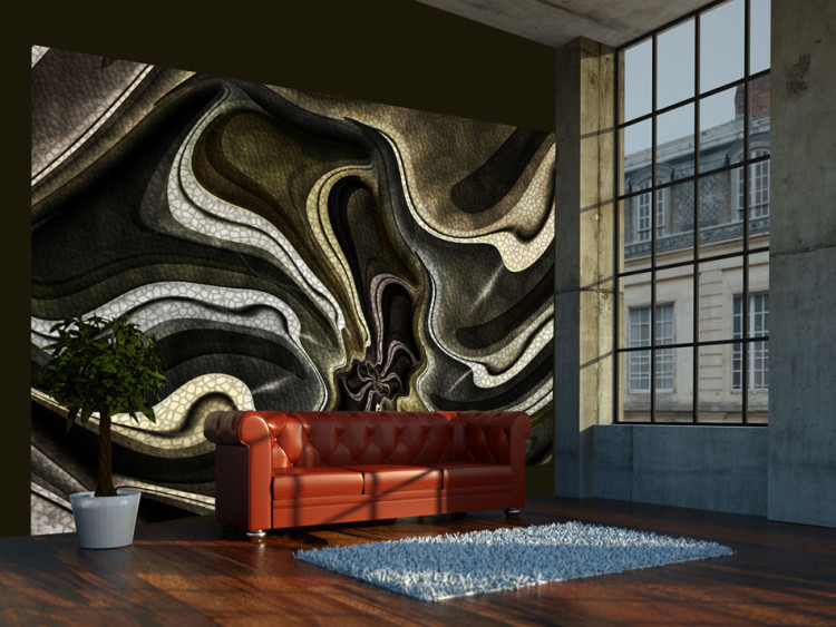 Wall Mural Deep vortex - abstract composition with waves with 3D illusion structure 97684