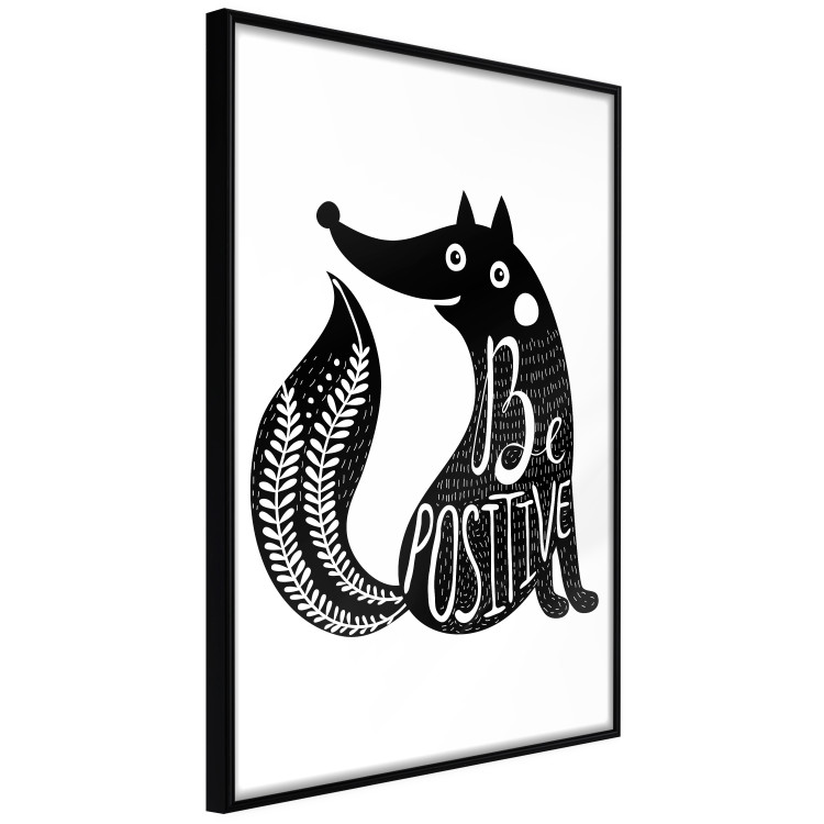 Poster Be Positive - black and white composition with animal motif and a quote 114794 additionalImage 10