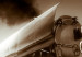 Canvas Art Print Train in the Whirlwind of Speed (1-part) - Vehicle in Sepia and Smoke 116394 additionalThumb 5
