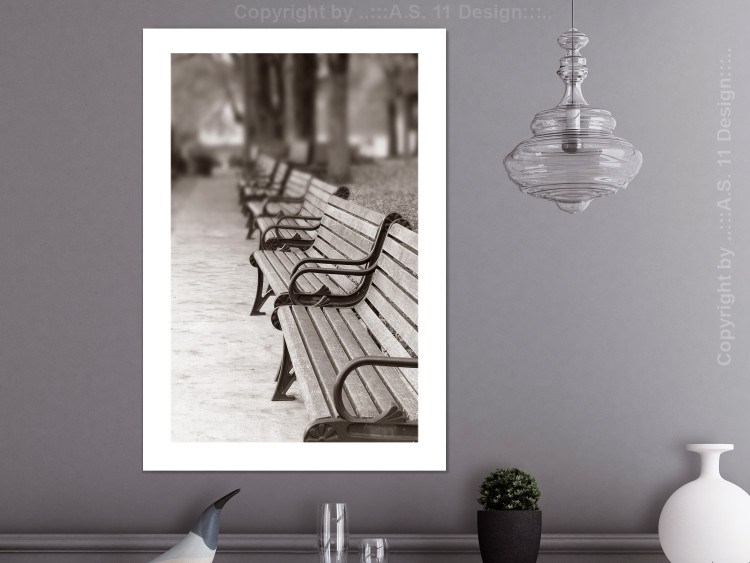 Wall Poster Park Benches - autumnal scene straight from a park stroll in Paris 116694 additionalImage 4