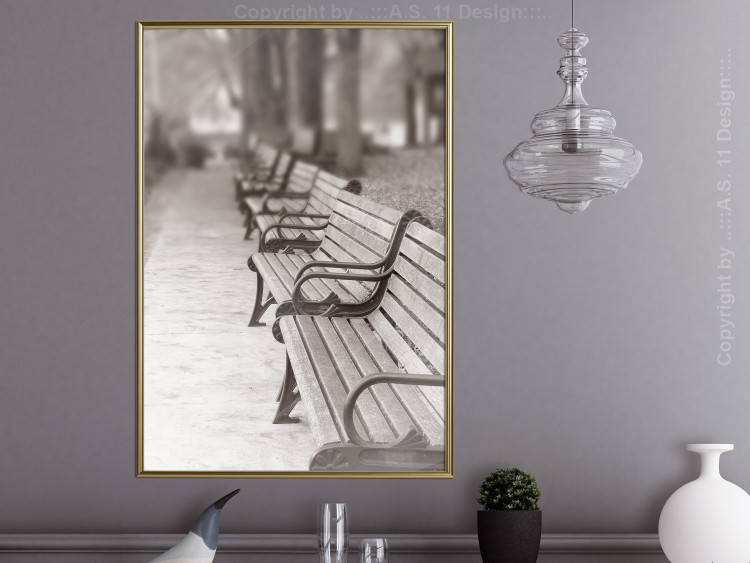 Wall Poster Park Benches - autumnal scene straight from a park stroll in Paris 116694 additionalImage 5