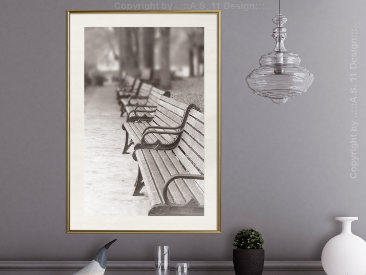 Wall Poster Park Benches - autumnal scene straight from a park stroll in Paris 116694 additionalImage 21