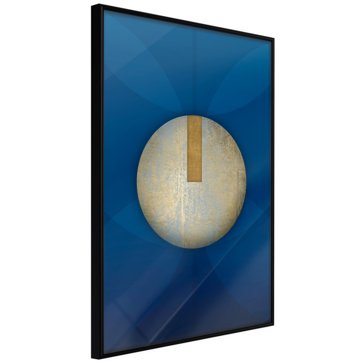 Poster Indigo Abstraction - geometric composition in navy with a golden circle 117594 additionalImage 10