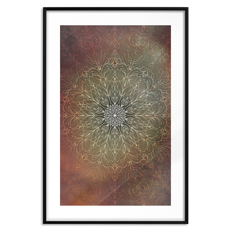 Wall Poster Oriental Wheel - composition with a Mandala in shades of gold in a zen style 118794 additionalImage 17