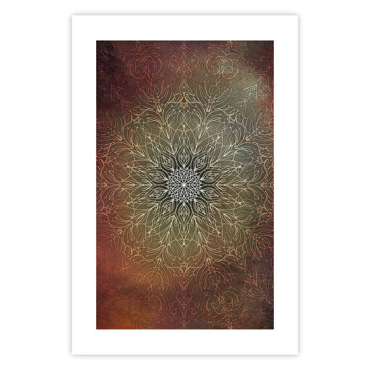 Wall Poster Oriental Wheel - composition with a Mandala in shades of gold in a zen style 118794 additionalImage 25