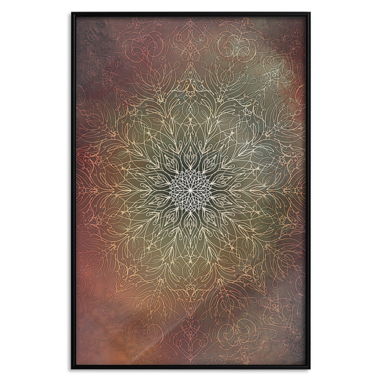 Wall Poster Oriental Wheel - composition with a Mandala in shades of gold in a zen style 118794 additionalImage 24