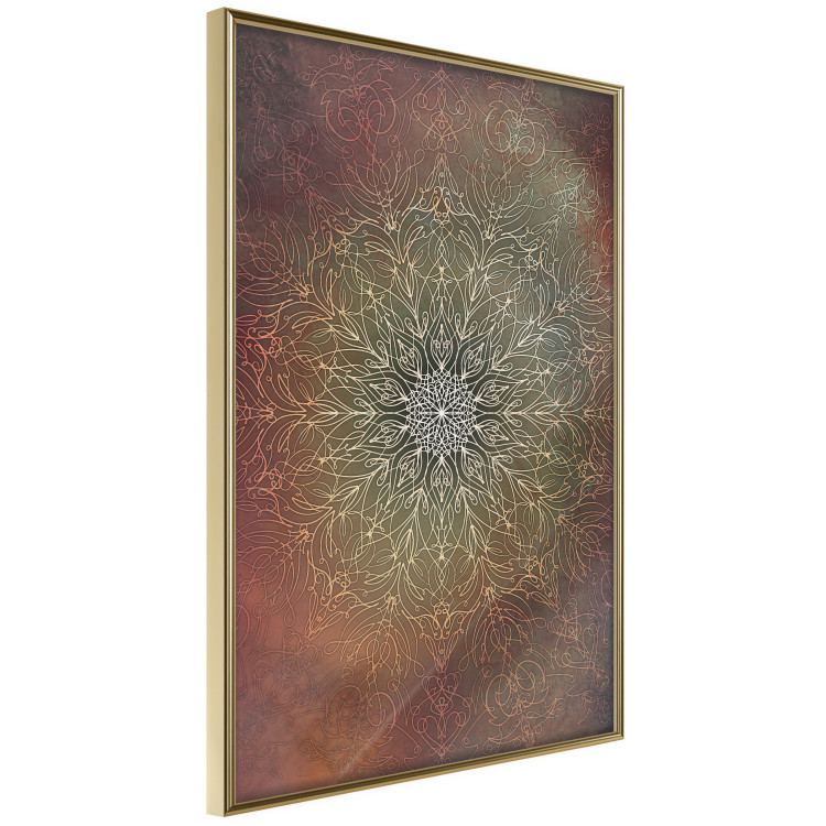 Wall Poster Oriental Wheel - composition with a Mandala in shades of gold in a zen style 118794 additionalImage 4