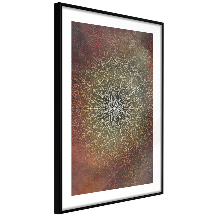 Wall Poster Oriental Wheel - composition with a Mandala in shades of gold in a zen style 118794 additionalImage 3