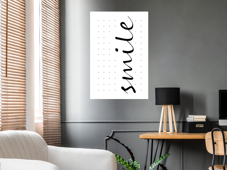 Wall Poster Black and White: Smile - black and white composition with an English phrase 119194 additionalImage 2