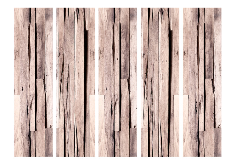 Folding Screen Whisper of Spring II - texture of unevenly shaped wooden planks 122994 additionalImage 3