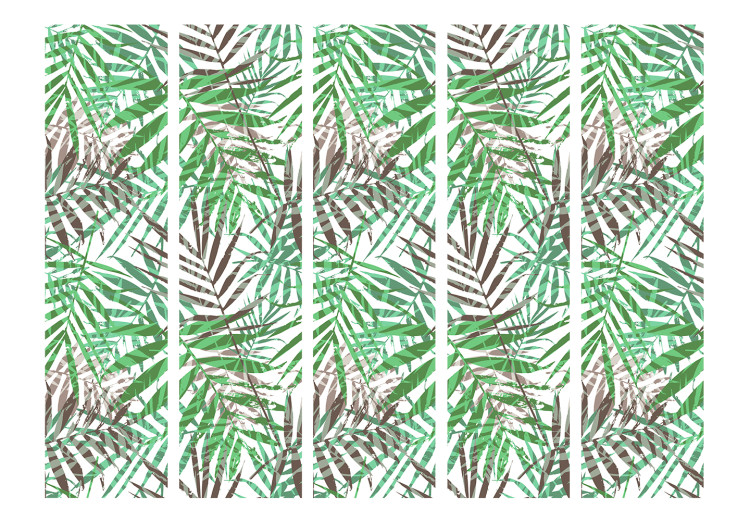 Room Separator Wild Leaves II - tropical and colorful foliage motif on a white background 123294 additionalImage 3