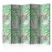 Room Separator Wild Leaves II - tropical and colorful foliage motif on a white background 123294