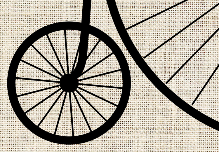Wall Poster Vintage Bicycle - vehicle with large front wheel on fabric texture 123794 additionalImage 4