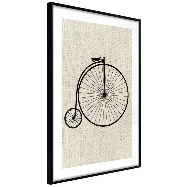Wall Poster Vintage Bicycle - vehicle with large front wheel on fabric texture 123794 additionalImage 12