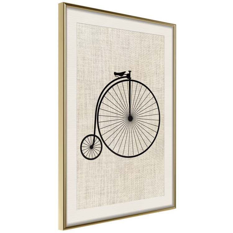 Wall Poster Vintage Bicycle - vehicle with large front wheel on fabric texture 123794 additionalImage 14