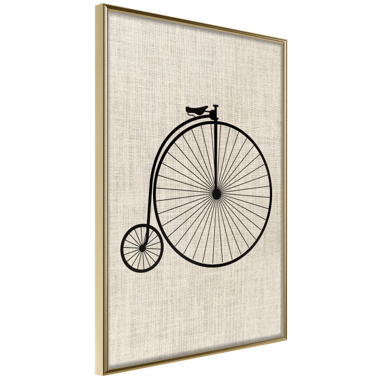 Wall Poster Vintage Bicycle - vehicle with large front wheel on fabric texture 123794 additionalImage 3
