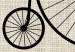 Wall Poster Vintage Bicycle - vehicle with large front wheel on fabric texture 123794 additionalThumb 4