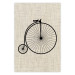 Wall Poster Vintage Bicycle - vehicle with large front wheel on fabric texture 123794