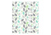 Room Divider Screen Patterned Leaves (3-piece) - abstract colorful composition 124194 additionalThumb 3