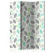 Room Divider Screen Patterned Leaves (3-piece) - abstract colorful composition 124194
