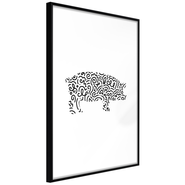 Wall Poster Black and White Pig - abstract patterns forming the shape of a pig 125094 additionalImage 11