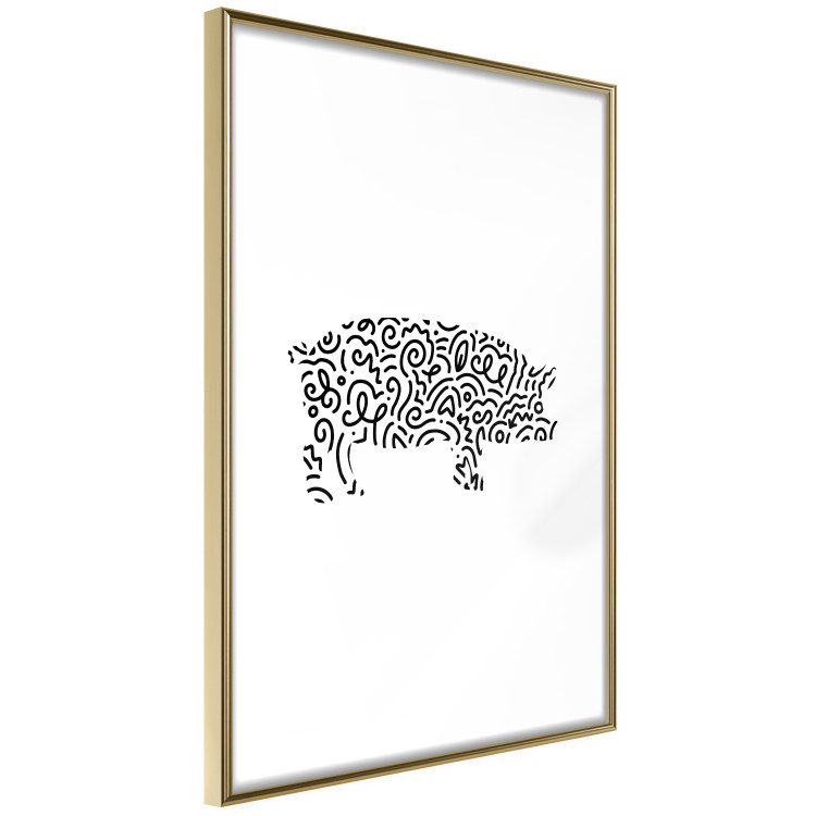 Wall Poster Black and White Pig - abstract patterns forming the shape of a pig 125094 additionalImage 6