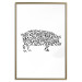 Wall Poster Black and White Pig - abstract patterns forming the shape of a pig 125094 additionalThumb 16