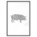 Wall Poster Black and White Pig - abstract patterns forming the shape of a pig 125094 additionalThumb 15