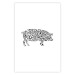 Wall Poster Black and White Pig - abstract patterns forming the shape of a pig 125094 additionalThumb 19