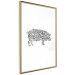 Wall Poster Black and White Pig - abstract patterns forming the shape of a pig 125094 additionalThumb 6