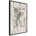 Poster Jungle Treasure - silver emblem of a tropical leaf on a white background 125894 additionalThumb 12
