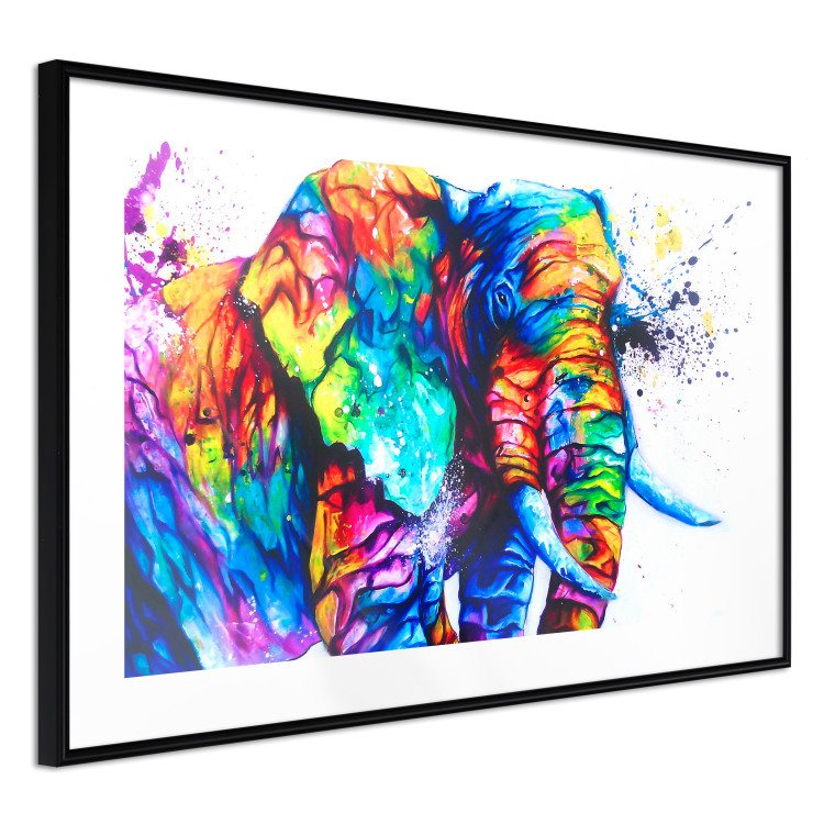 Wall Poster Friendly Elephant - abstract multicolored animal on a white background 127094 additionalImage 6