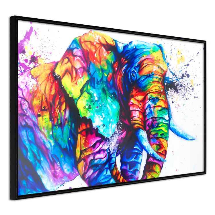 Wall Poster Friendly Elephant - abstract multicolored animal on a white background 127094 additionalImage 11