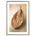 Poster Golden Lightness - golden leaf with distinct texture on a beige background 127394 additionalThumb 14