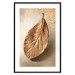 Poster Golden Lightness - golden leaf with distinct texture on a beige background 127394 additionalThumb 15