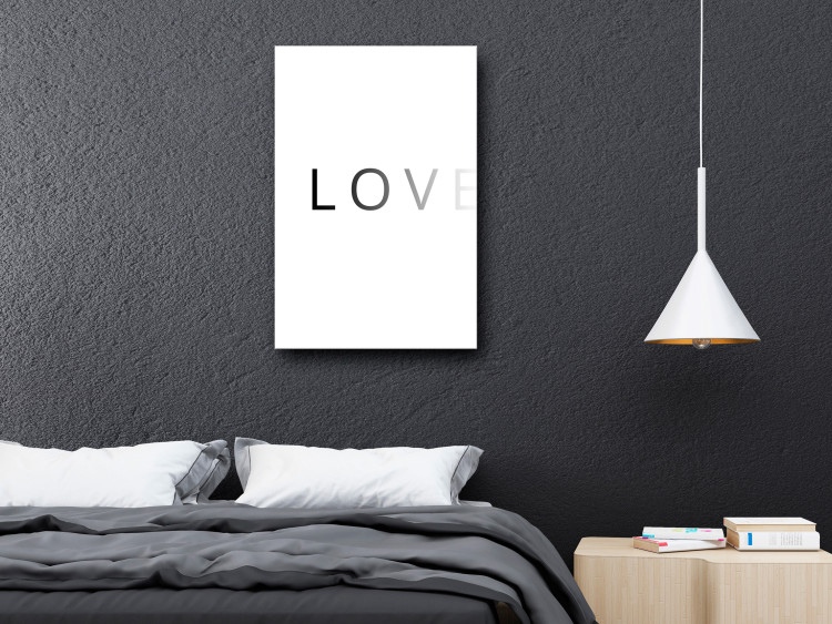 Canvas Print The English Love sign in shades of grey - text on a white background 127794 additionalImage 3