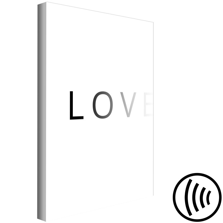 Canvas Print The English Love sign in shades of grey - text on a white background 127794 additionalImage 6
