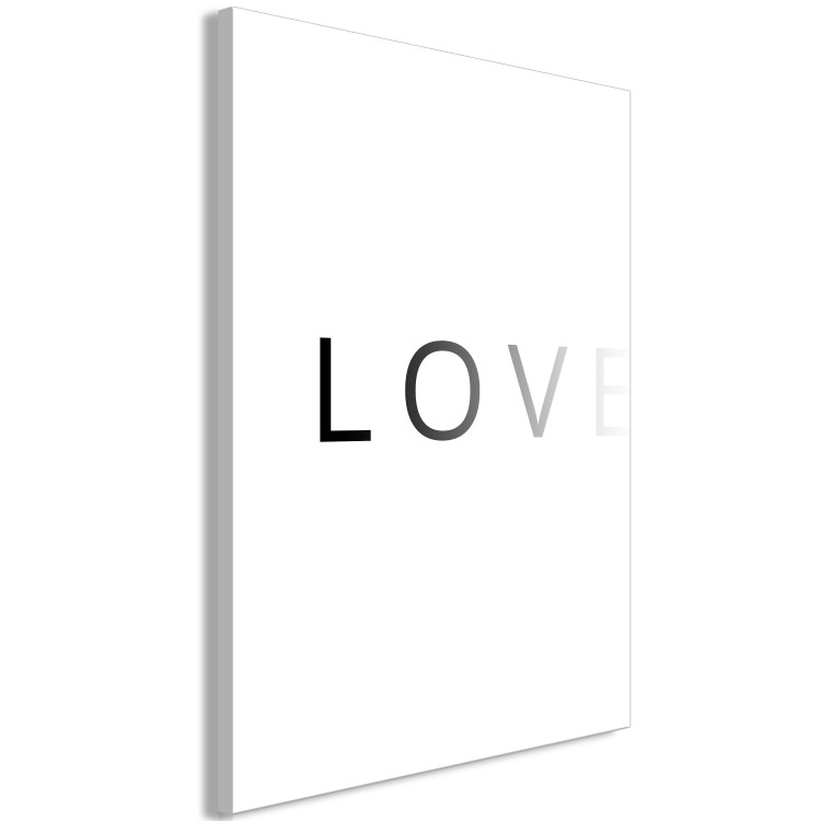 Canvas Print The English Love sign in shades of grey - text on a white background 127794 additionalImage 2