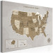 Canvas Print Map of the United States of North America - brown composition 127894 additionalThumb 2