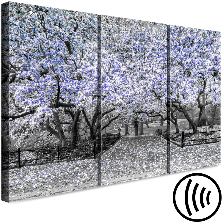 Canvas Art Print Blooming Magnolias - triptych with magnolia trees and violet flowers 128794 additionalImage 6