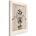Canvas Art Print Lady Skeleton (1-part) vertical - fanciful figure against a newspaper background 129094 additionalThumb 2