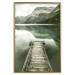 Wall Poster Silence - landscape of a lake with a wooden pier against mountains and sky 130294 additionalThumb 17