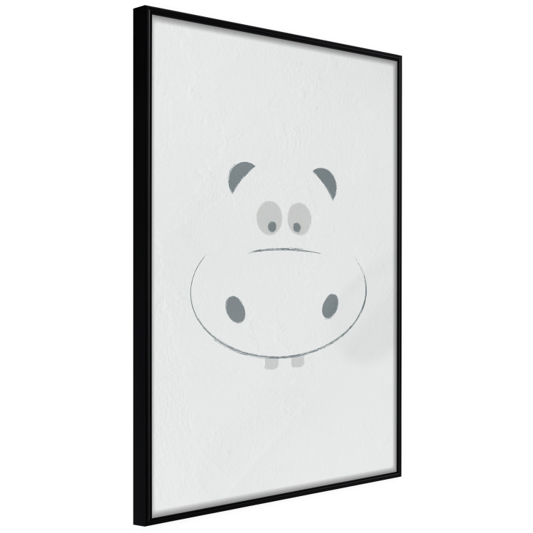 Wall Poster Happy Hippo - animal with a funny face on a solid gray background 130694 additionalImage 11