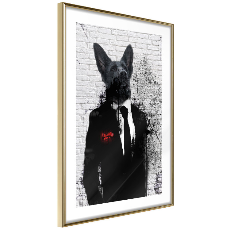 Wall Poster Businessman Dog - a fanciful animal in a suit on a brick wall 130794 additionalImage 9