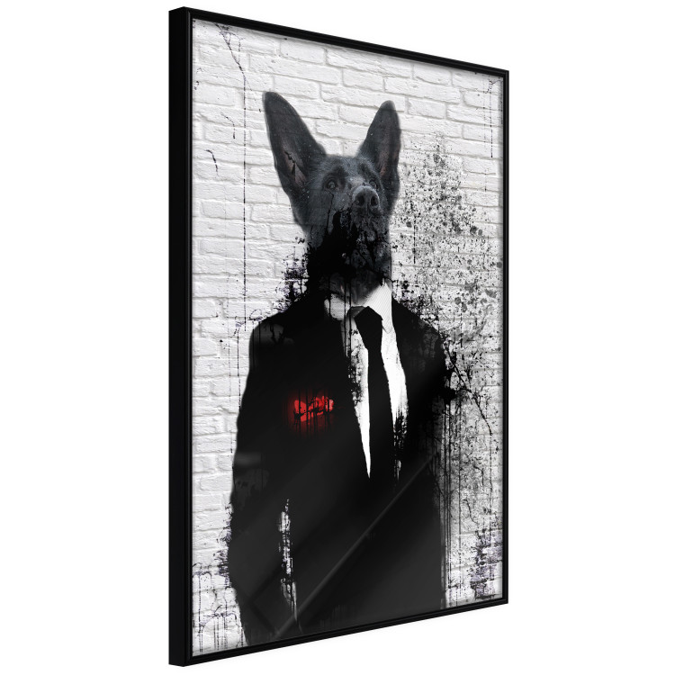 Wall Poster Businessman Dog - a fanciful animal in a suit on a brick wall 130794 additionalImage 11