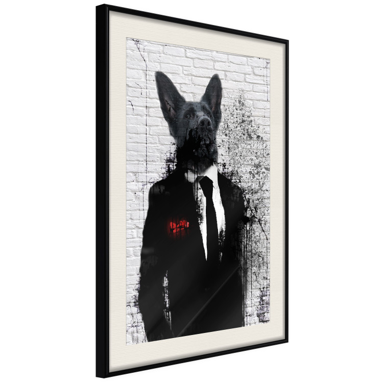 Wall Poster Businessman Dog - a fanciful animal in a suit on a brick wall 130794 additionalImage 2