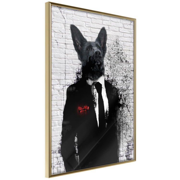 Wall Poster Businessman Dog - a fanciful animal in a suit on a brick wall 130794 additionalImage 12