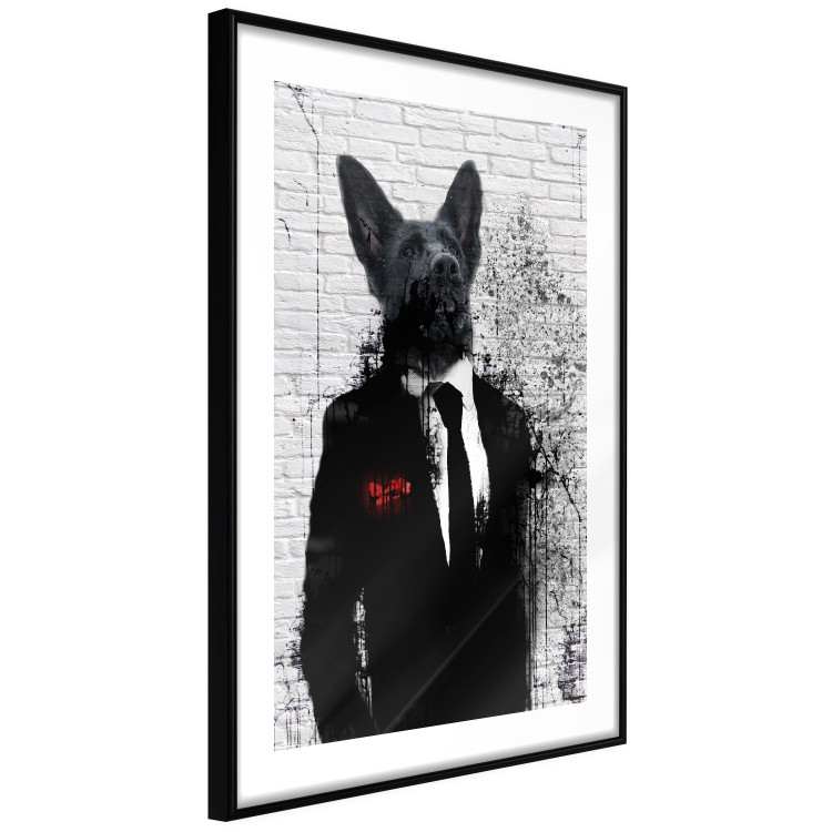 Wall Poster Businessman Dog - a fanciful animal in a suit on a brick wall 130794 additionalImage 8